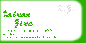 kalman zima business card